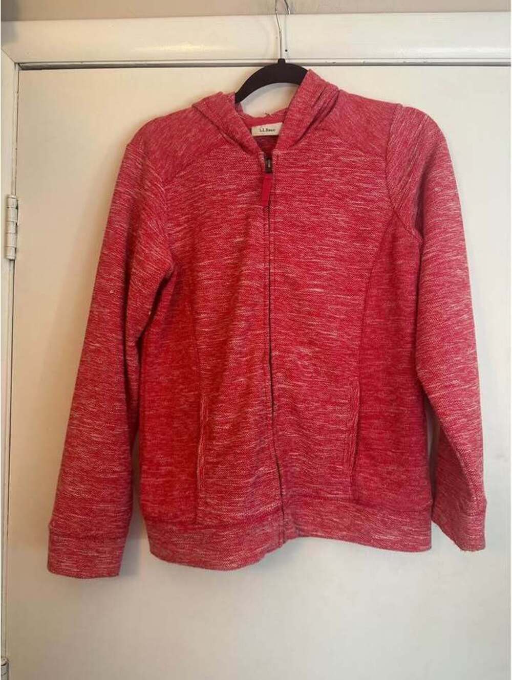L.L.Bean Full-Zip Hoodie women’s size small heathered red